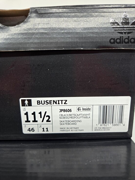 Adidas Men\'s Busenitz Pro JP8606 Black Scarlet Skateboarding Shoes Size 11.5